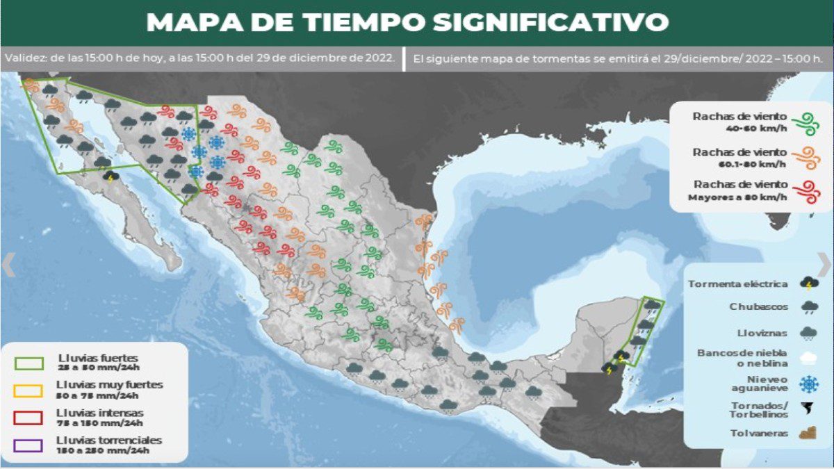 Pronostica SMN Lluvias Fuertes Para Chihuahua Quintana Roo Y Sonora