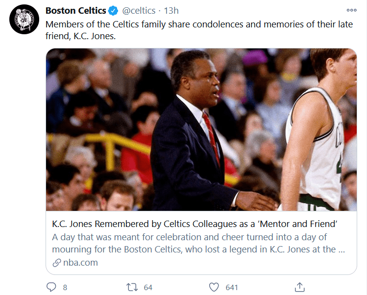 K.C. Jones, leyenda de los Celtics de Boston de la NBA, muere a los 88 años 2