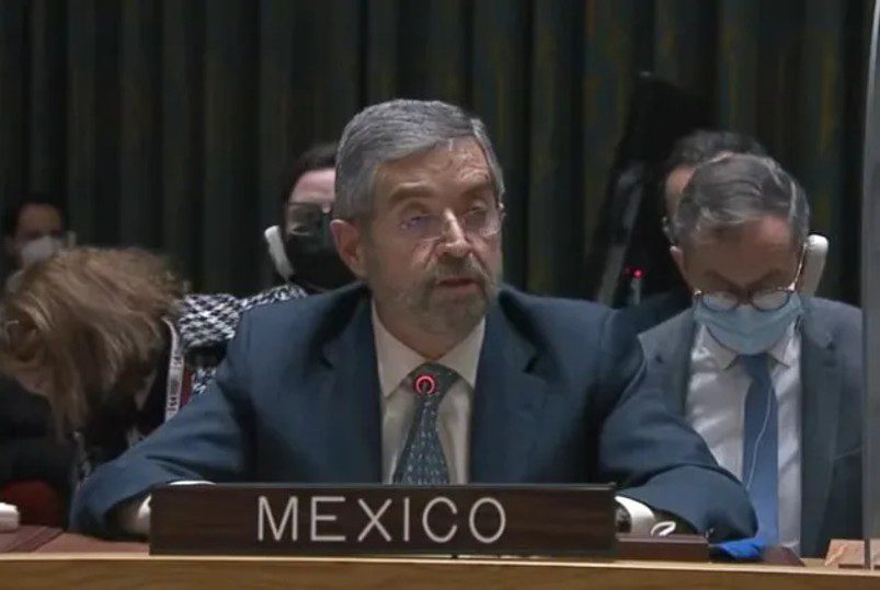 México, en voz de Juan Ramón de la Fuente, condenó en la ONU ataque de Rusia a Ucrania.