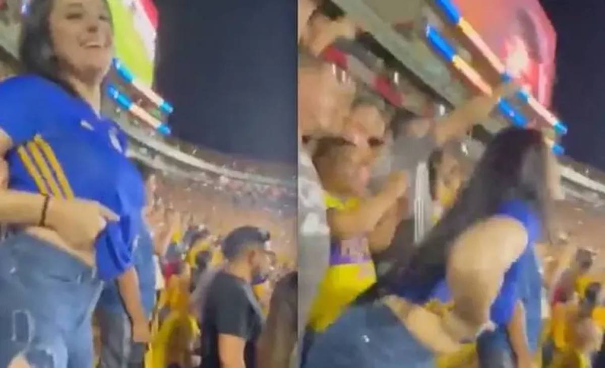 VIDEOS: Aficionada de Tigres deja ver sus balones 