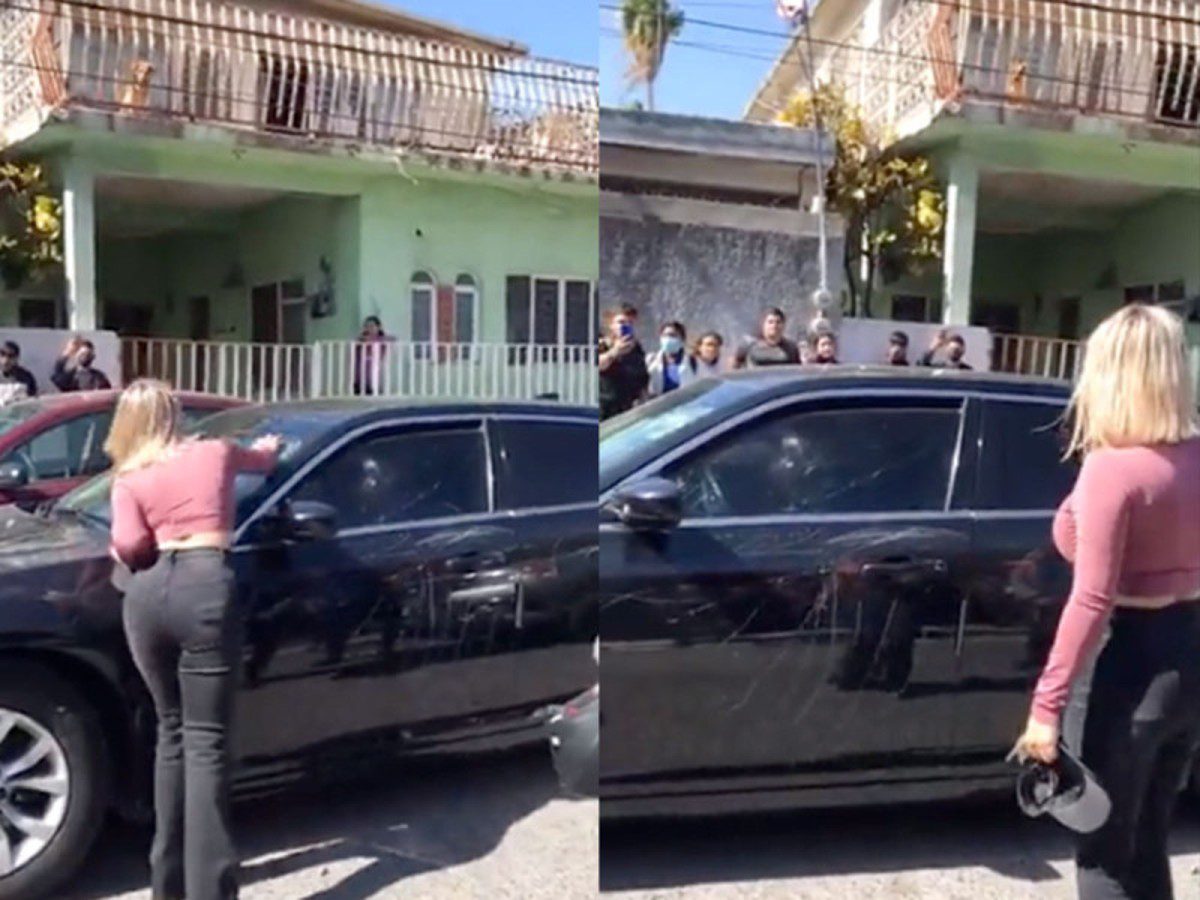 ¿eres Tu Shakira Mujer Descubre A Su Esposo Con La Amante Y Le Destroza El Auto Video